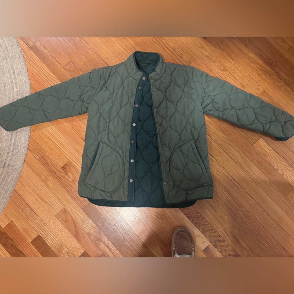 Summersalt green reversible quilted jacket size medium